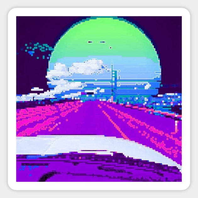 Vapor Bridge Sticker by lofi_retrowave